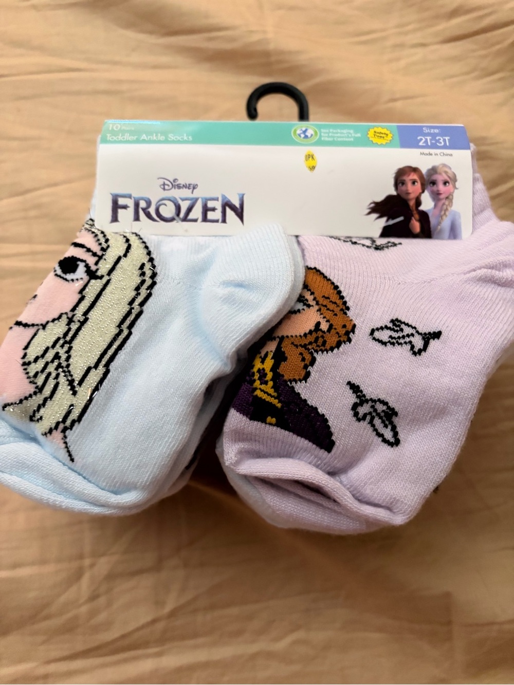 Disney Lilo & Stitch Toddler Socks - Light Blue & Light Purple. 10 pair. 2T-3T